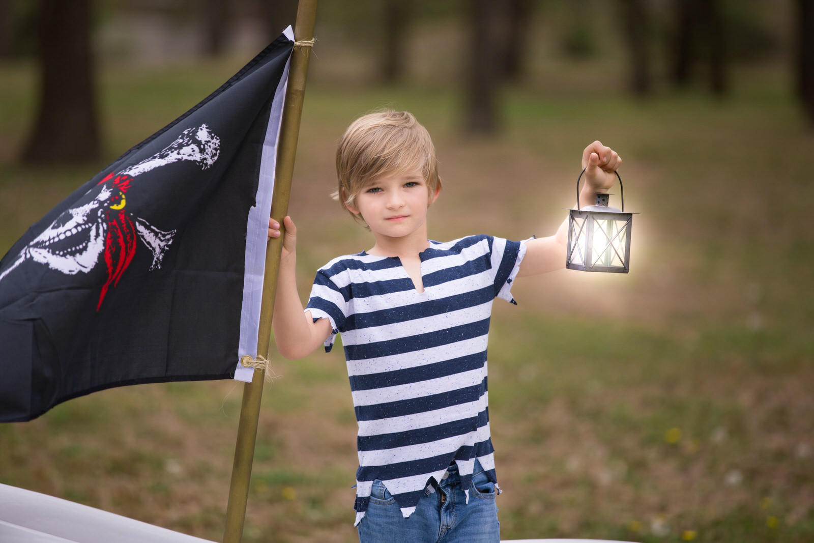 Lost Boys Fishing Photography boy with lantern and pirate flag